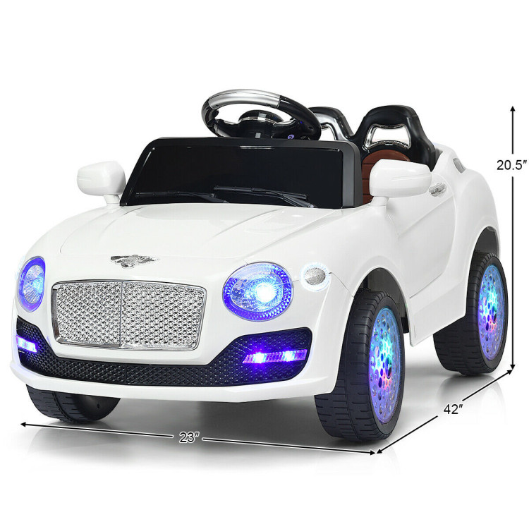 6V Kids Ride on Car RC Remote Control with MP3-WhiteCostway Gallery View 4 of 12