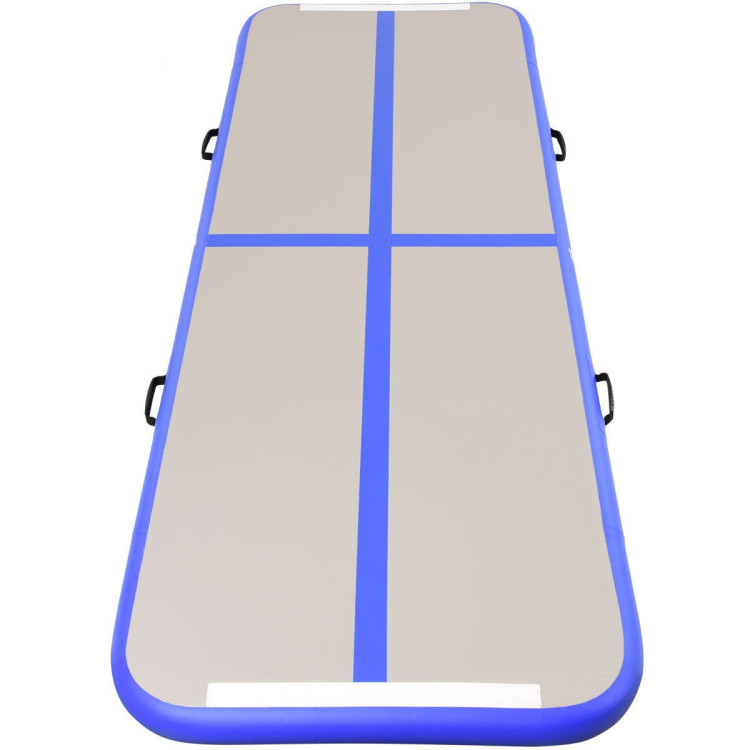 Air Track Inflatable Gymnastics Tumbling Floor Mats with Pump-BlueCostway Gallery View 2 of 11