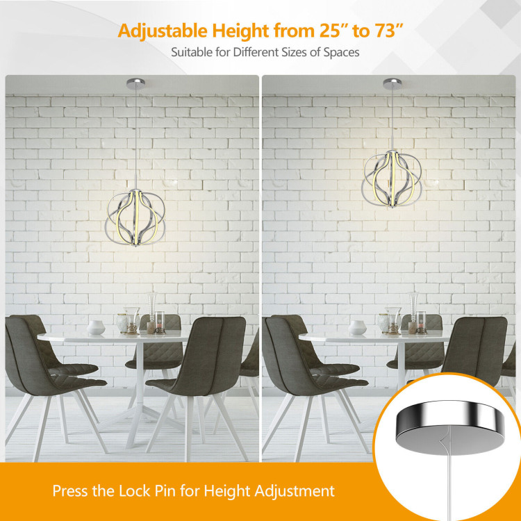 Modern Dimmable Warm White LED ChandelierCostway Gallery View 8 of 11