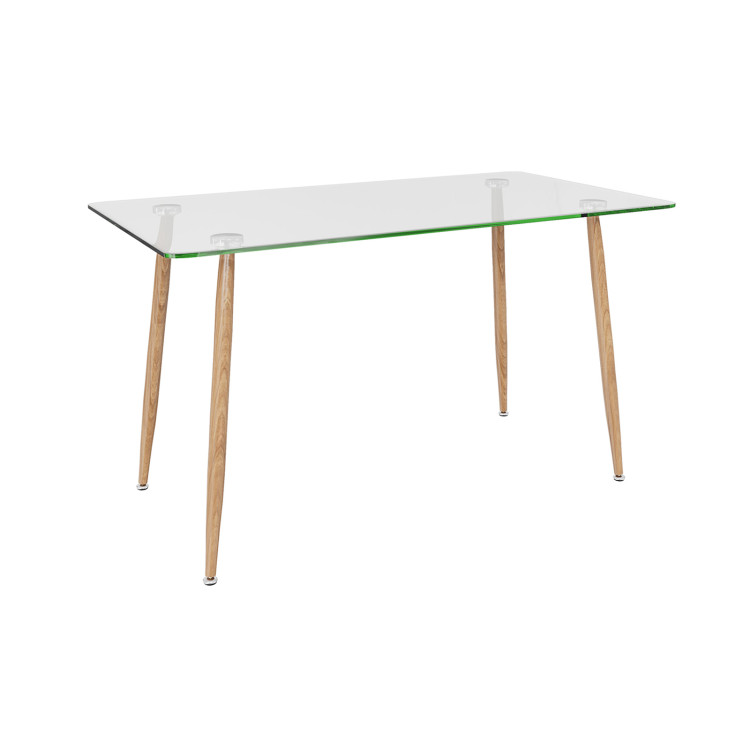Glass Rectangular Dining Table with Metal Legs - Gallery View 1 of 12