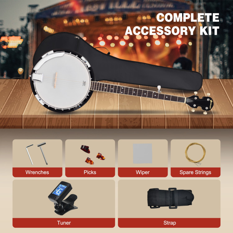 Sonart 5 String Geared Tunable Banjo with caseCostway Gallery View 8 of 10