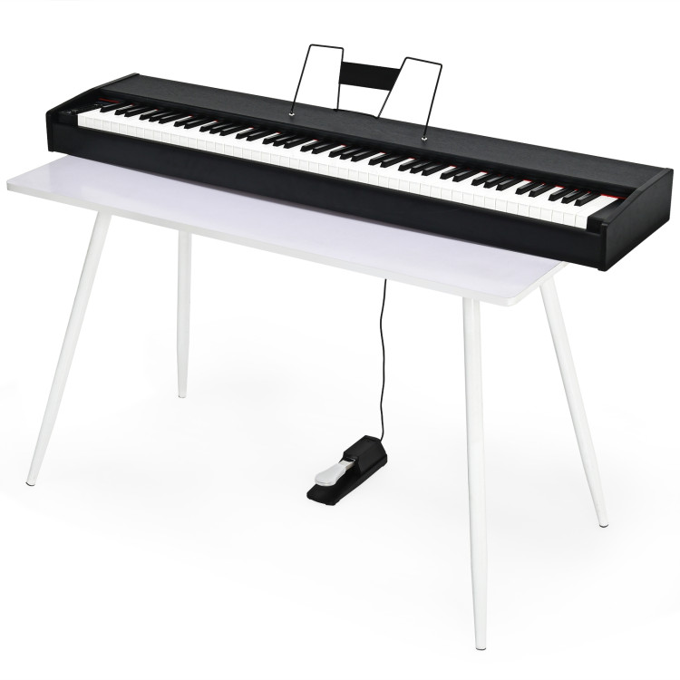 88-Key Full Size Digital Piano Weighted Keyboard with Sustain Pedal-BlackCostway Gallery View 4 of 13