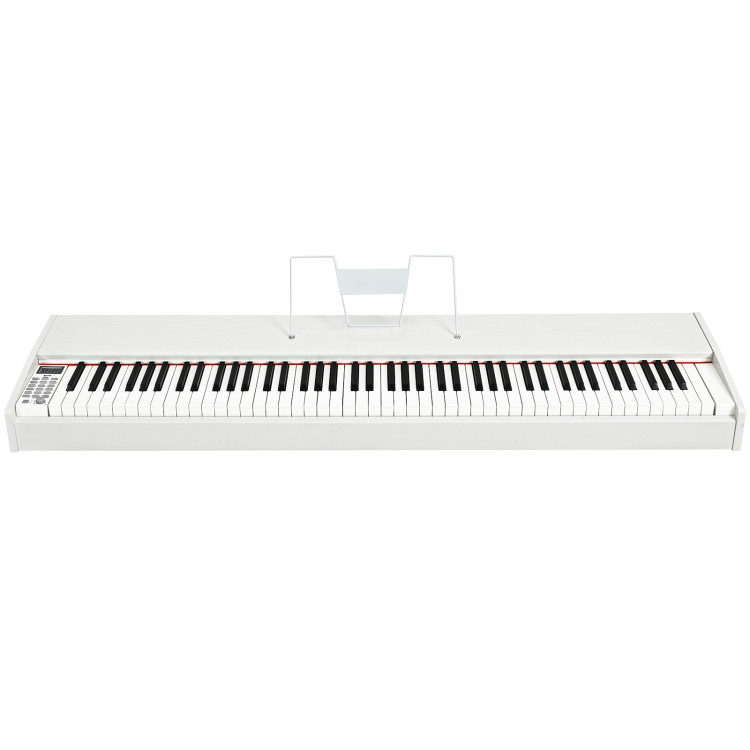 88-Key Full Size Digital Piano Weighted Keyboard with Sustain Pedal-WhiteCostway Gallery View 12 of 12