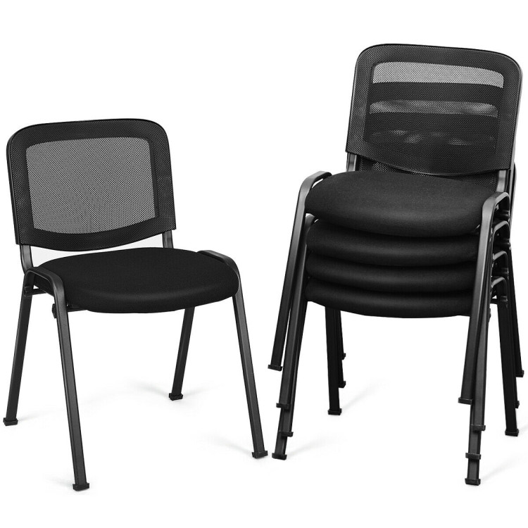 Set of 5 Stackable Conference Chairs with Mesh BackCostway Gallery View 8 of 11