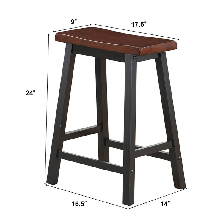 24 Inch Height Set of 2 Home Kitchen Dining Room Bar Stools-CoffeeCostway Gallery View 6 of 6