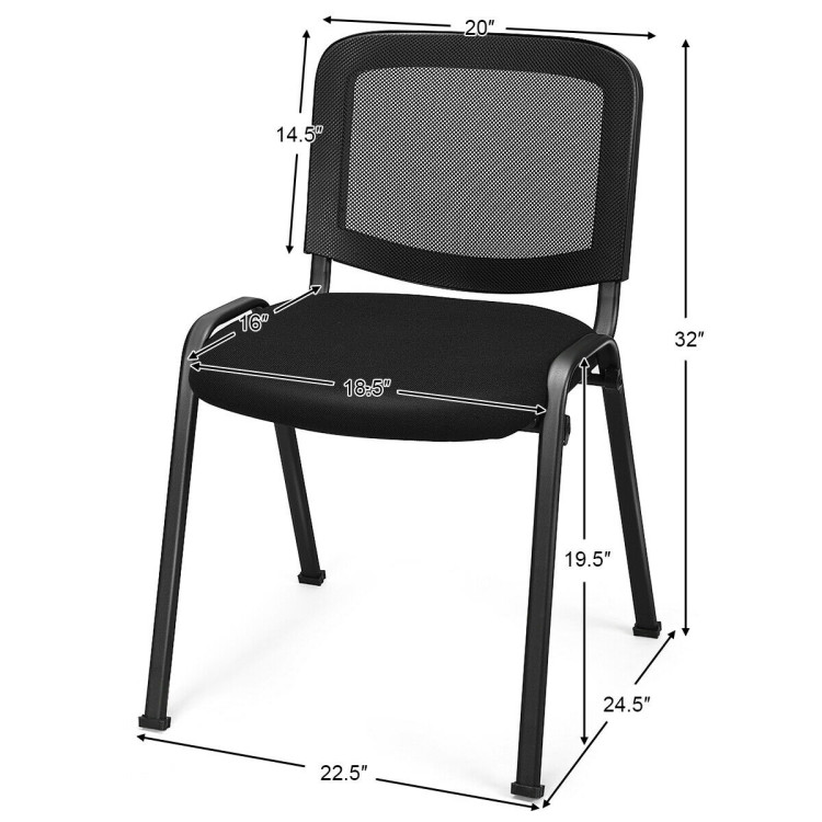 Set of 5 Stackable Conference Chairs with Mesh BackCostway Gallery View 5 of 11