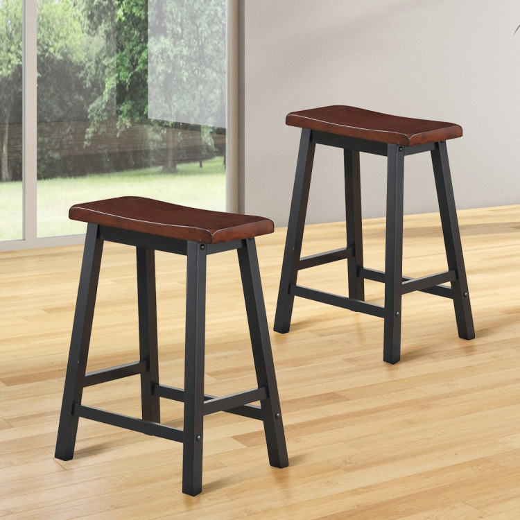 24 Inch Height Set of 2 Home Kitchen Dining Room Bar Stools-CoffeeCostway Gallery View 2 of 6