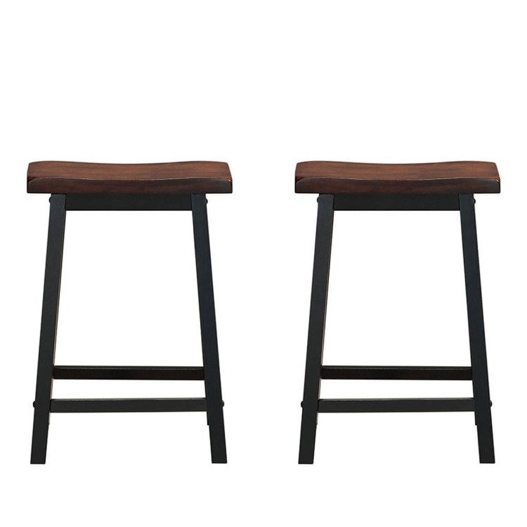 24 Inch Height Set of 2 Home Kitchen Dining Room Bar Stools-CoffeeCostway Gallery View 4 of 6
