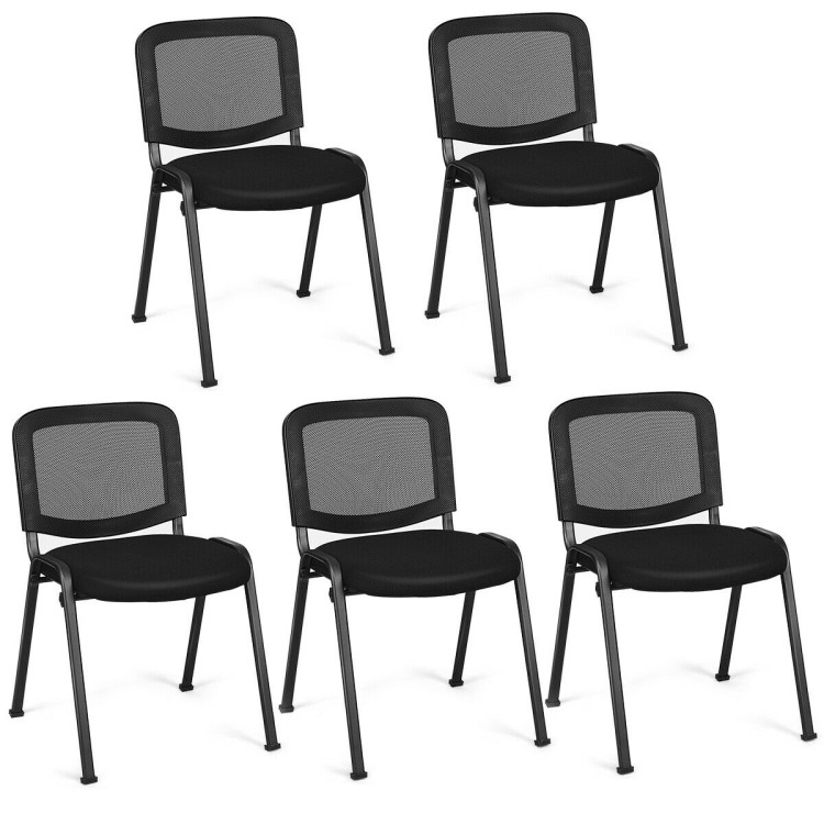 Set of 5 Stackable Conference Chairs with Mesh BackCostway Gallery View 1 of 11