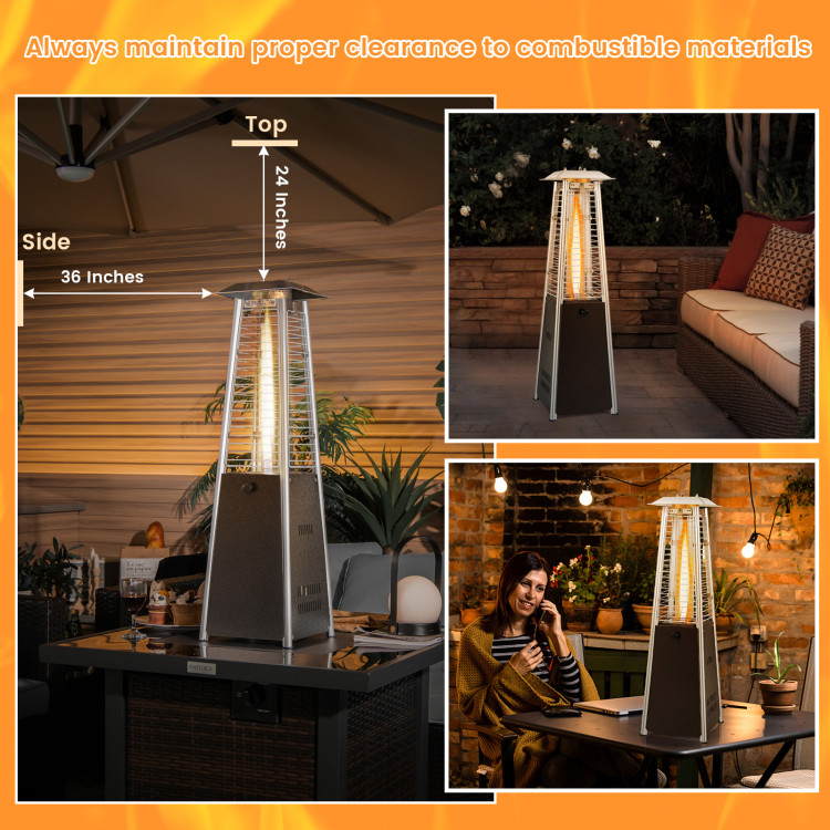 9500 BTU Portable Steel Tabletop Patio Heater with Glass TubeCostway Gallery View 8 of 9