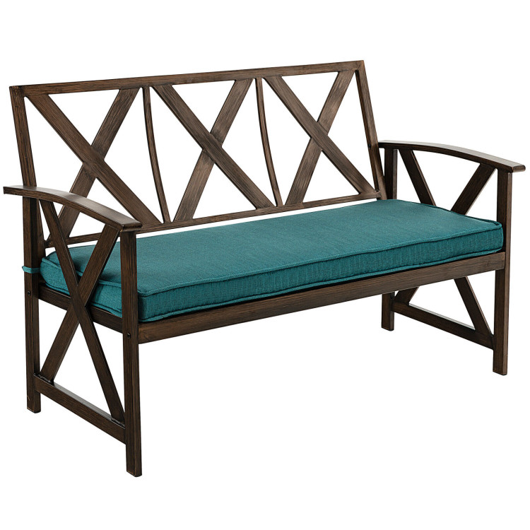 Outdoor Garden Bench with Detachable Sponge-Padded Cushion-BrownCostway Gallery View 1 of 10