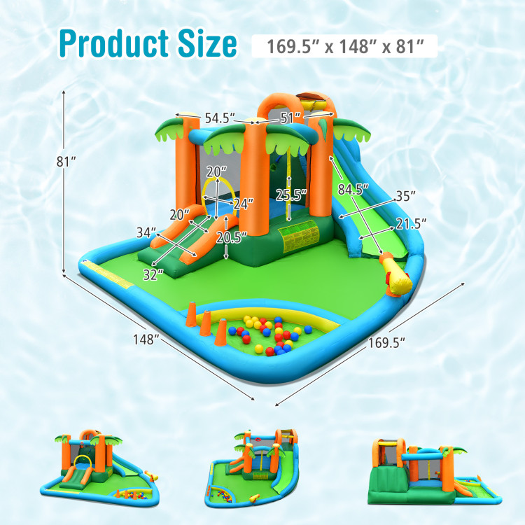 Inflatable Water Slide Park with Upgraded Handrail without BlowerCostway Gallery View 4 of 11