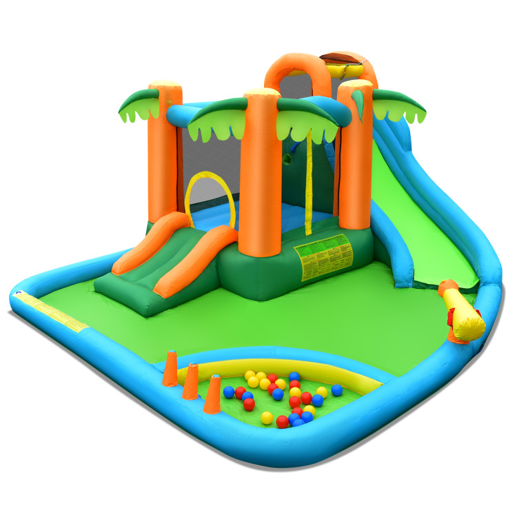 Inflatable Water Slide Park with Upgraded Handrail without BlowerCostway Gallery View 7 of 11