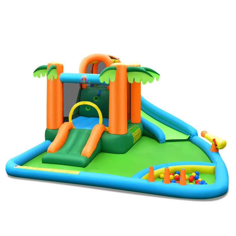 Inflatable Water Slide Park with Upgraded Handrail without BlowerCostway Gallery View 8 of 11
