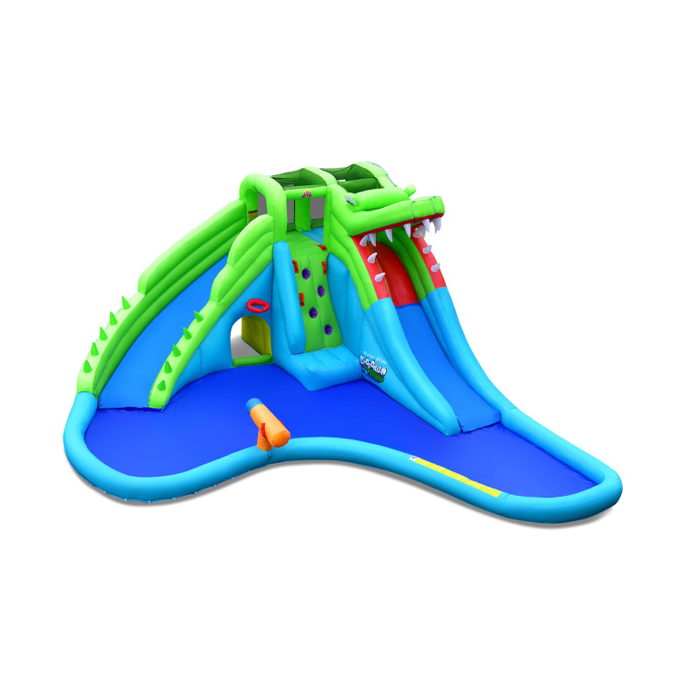 Inflatable Crocodile Style Water Slide Upgraded Kids Bounce Castle with 680W Blower - Gallery View 3 of 10