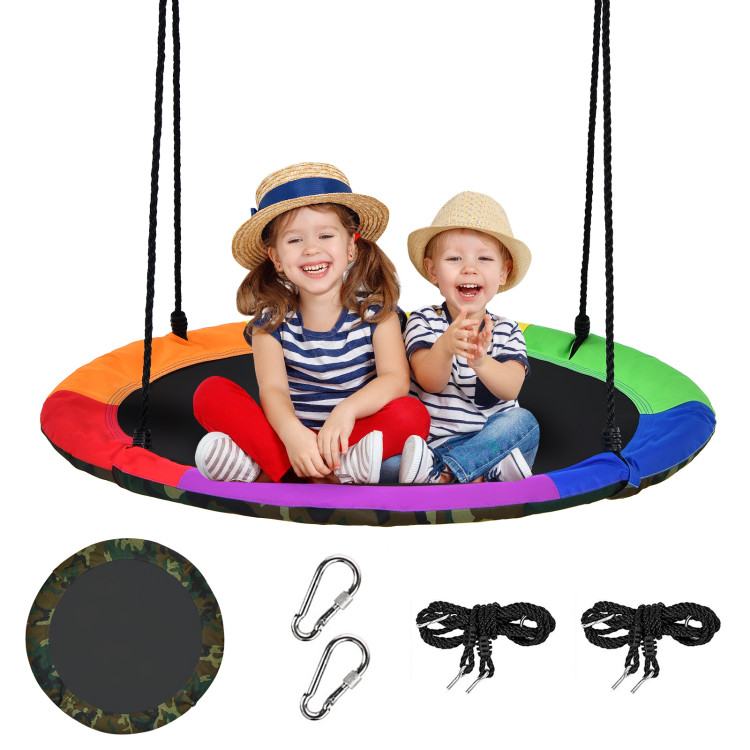 2-Pack Swing Set Swing Seat Replacement and Saucer Tree Swing (Without Stand)丨Costway
