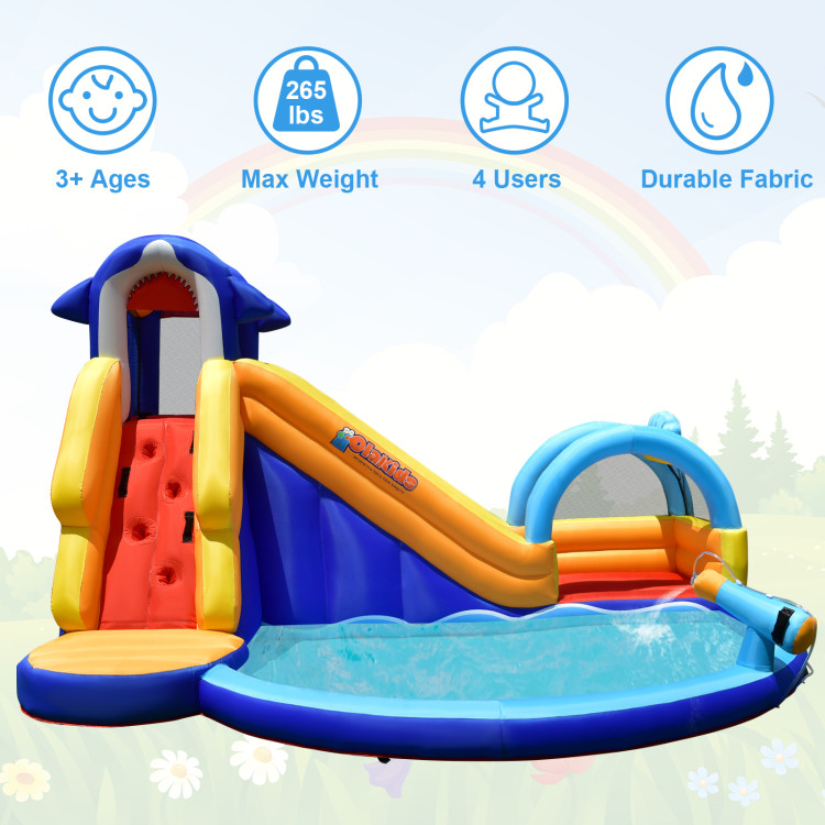 Inflatable Bouncy House with Slide and Splash Pool without BlowerCostway Gallery View 5 of 11