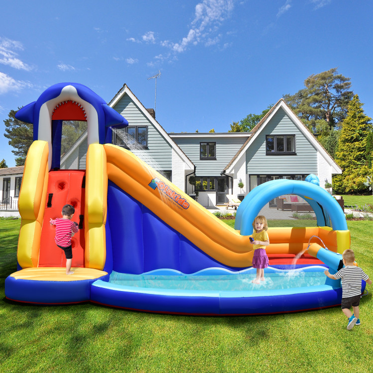 Inflatable Bouncy House with Slide and Splash Pool without BlowerCostway Gallery View 7 of 11