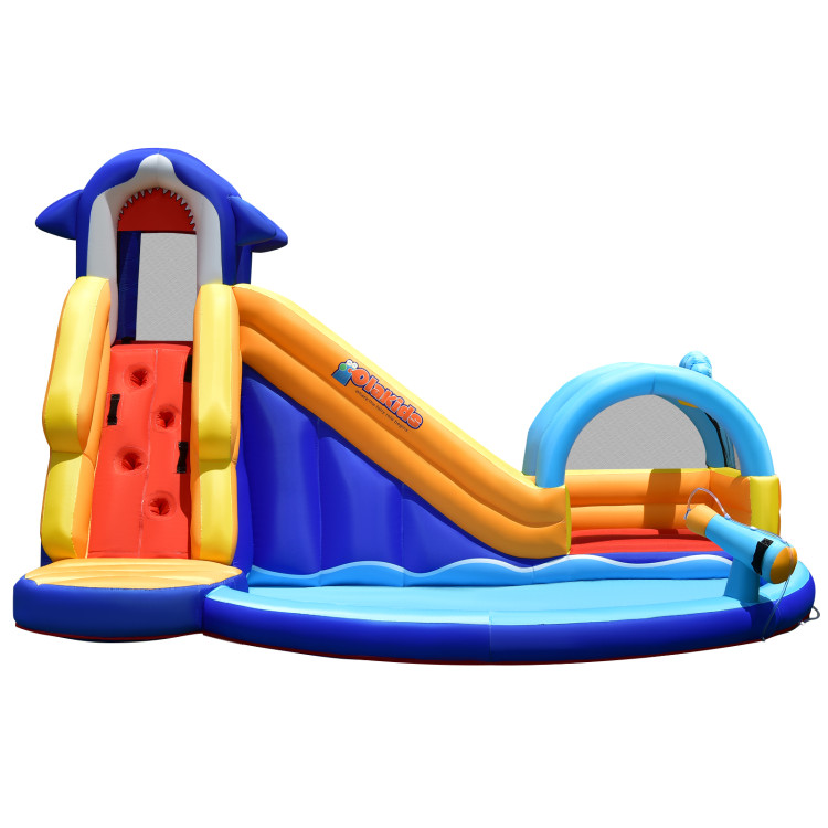 Inflatable Bouncy House with Slide and Splash Pool without BlowerCostway Gallery View 1 of 11