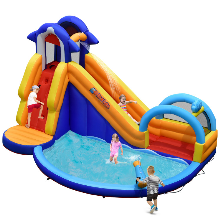 Inflatable Bouncy House with Slide and Splash Pool without BlowerCostway Gallery View 8 of 11