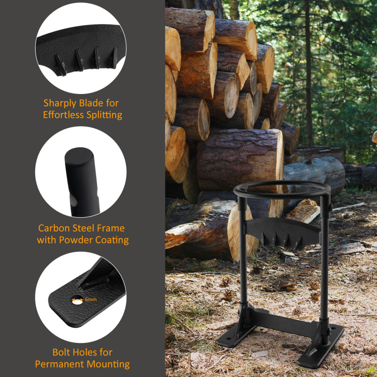 Firewood Kindling Splitter with Sharply Blade for Fireplace BBQCostway Gallery View 10 of 10