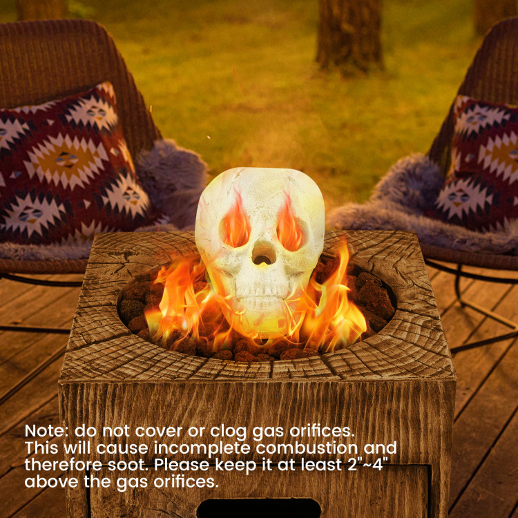 Halloween Fire Pit Skull Halloween Decoration-Beige-for FB - Gallery View 6 of 10