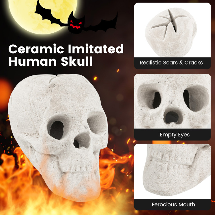 Halloween Fire Pit Skull Halloween Decoration-Beige-for FB - Gallery View 7 of 10