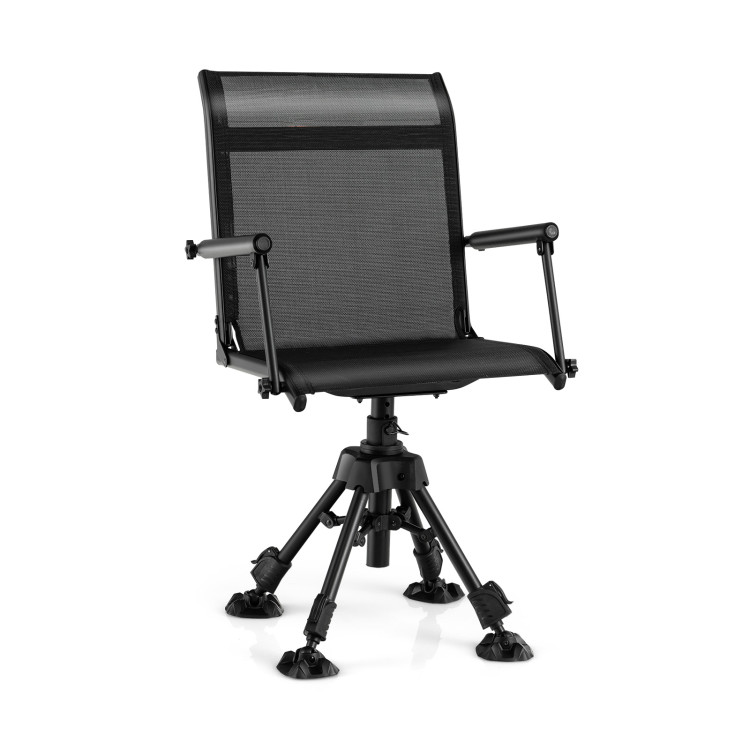 Folding Swivel Patio Chair with 4 Adjustable Leg - Gallery View 1 of 12