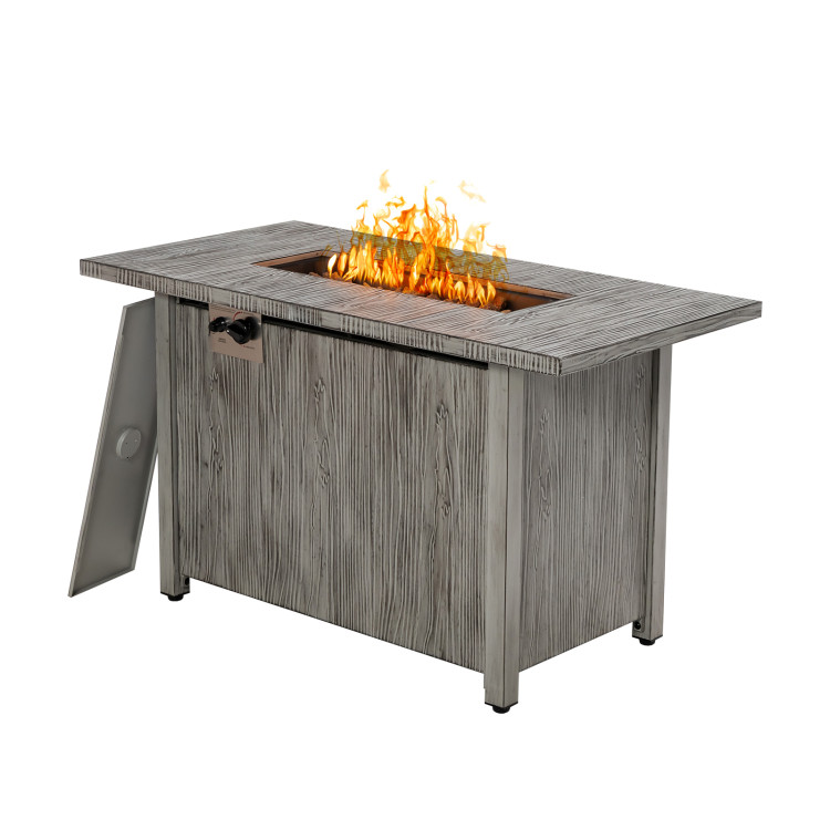 43 Inch 50,000 BTU Propane Fire Pit Table with Removable Lid-GrayCostway Gallery View 1 of 10
