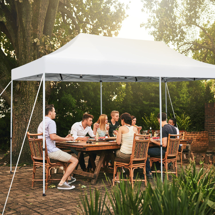 10 x 20 Feet Outdoor Pop-Up Patio Folding Canopy Tent-WhiteCostway Gallery View 2 of 10