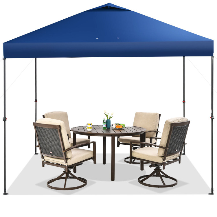 10 x 10 Feet Foldable Outdoor Instant Pop-up Canopy with Carry Bag-BlueCostway Gallery View 6 of 10