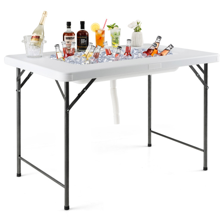  SUPER DEAL 3 Foot Square Folding Card Table, Indoor Outdoor  Portable Plastic Kitchen or Camping Picnic Party Wedding Event Table, White  : Patio, Lawn & Garden