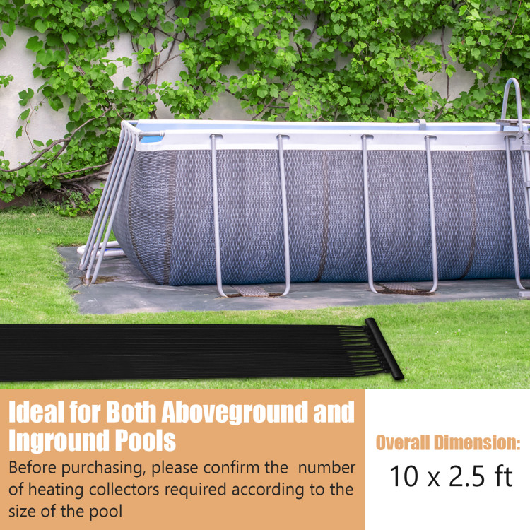 2 Pieces 10/16.4/20 Feet Weatherproof Solar Swimming Pool Heating System -  Costway