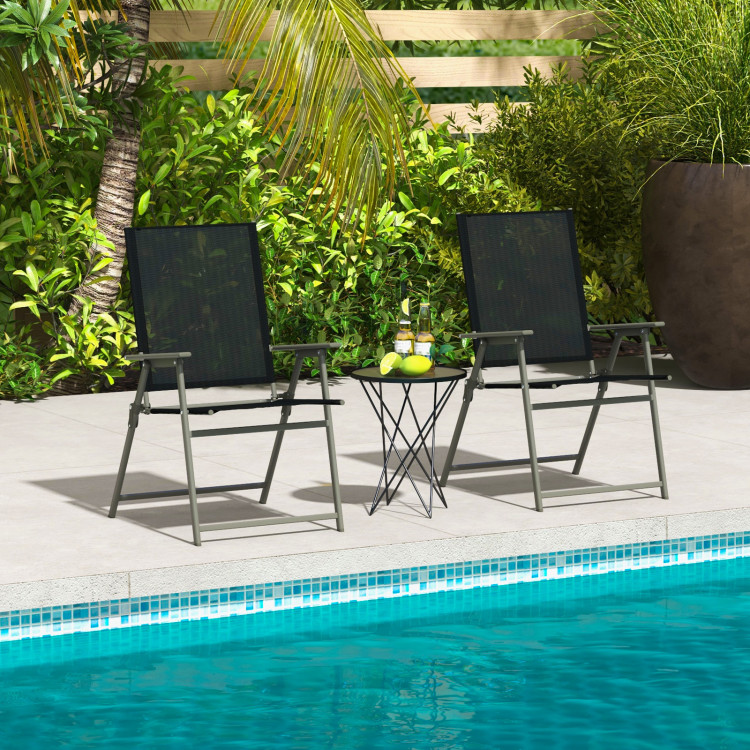 Costway Set of 4 Outdoor Folding Sling Chairs