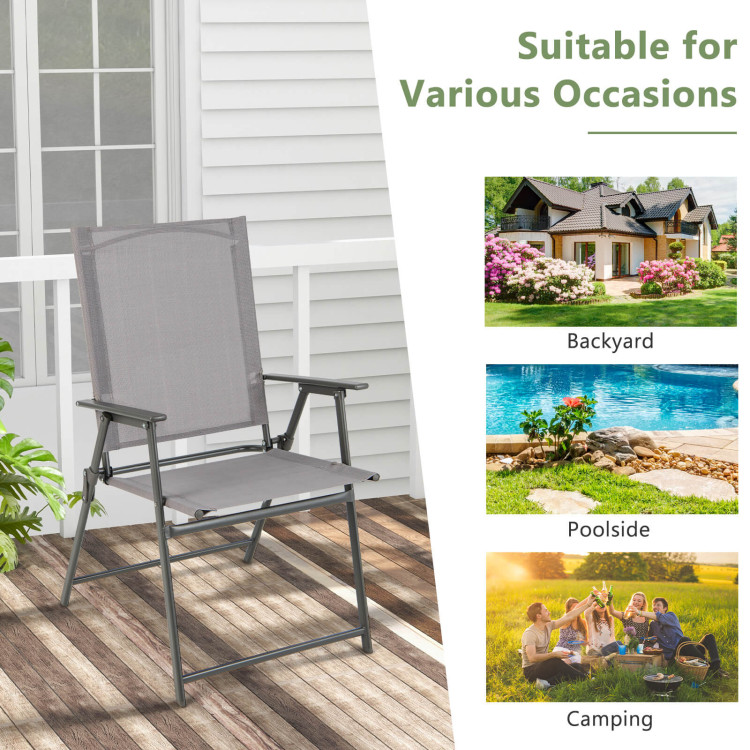 Costway Set of 4 Outdoor Folding Sling Chairs