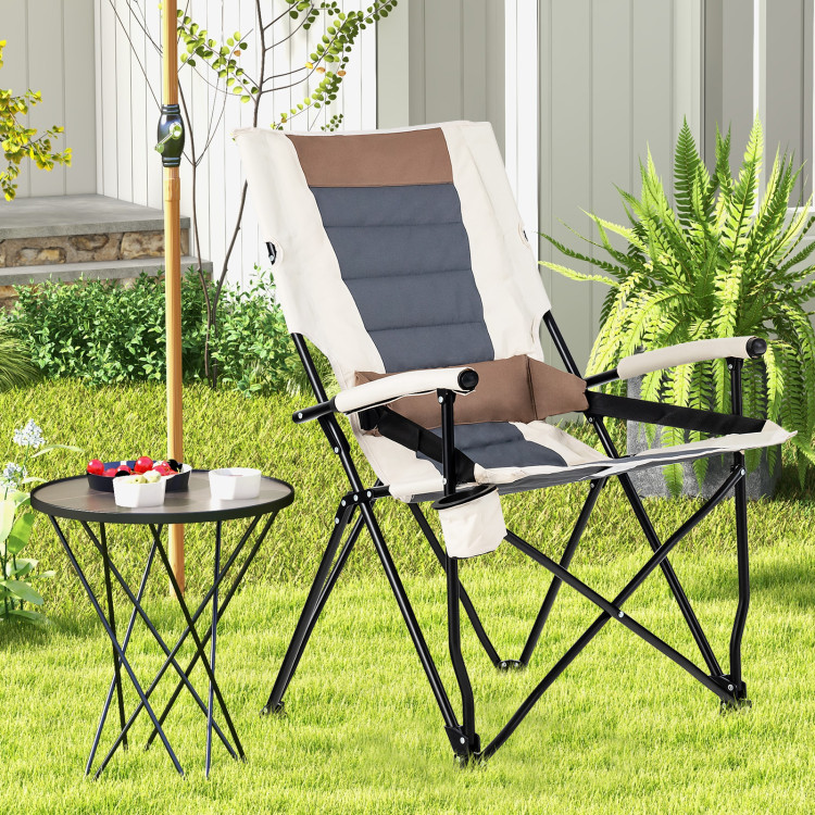 Classic Folding Chair Folding Chair High Resilience Cushion Backrest Chair  Removable Cushion Armrest Indoor Home Furnishing Folding Chair Comfortable