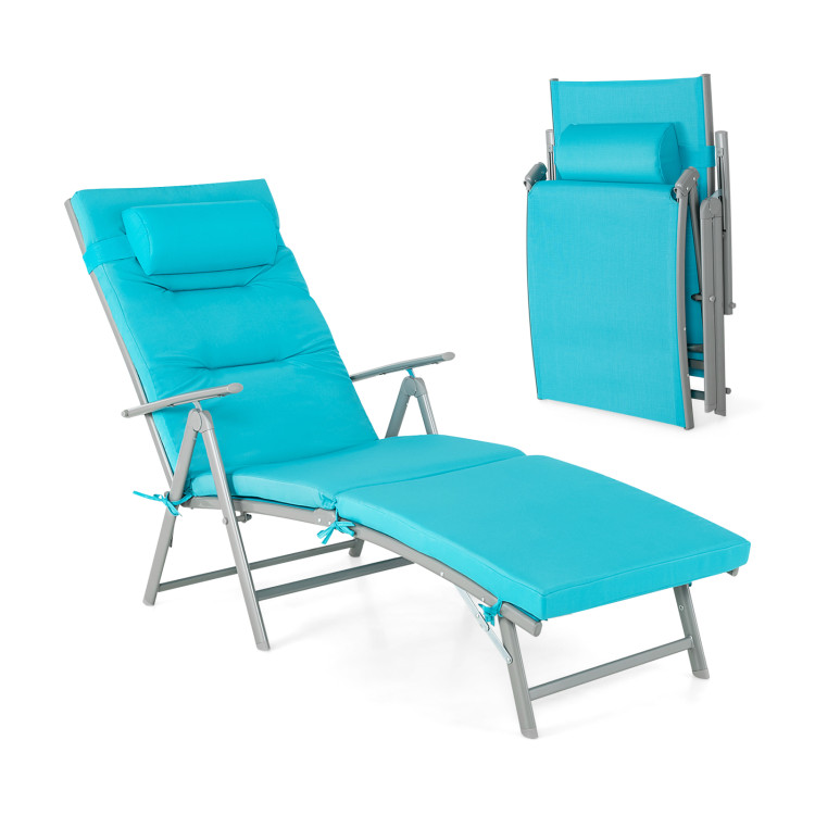 Outdoor Folding Chaise Lounge Chair Reclining Chair for Backyard - Gallery View 1 of 8