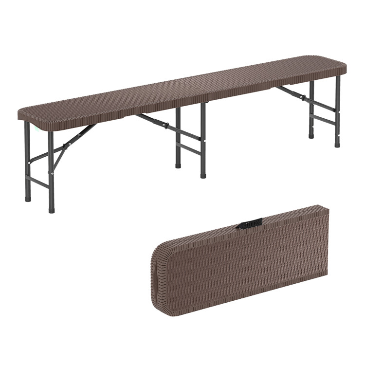 6 ft Plastic Folding Bench with 1320 LBS Capacity and Handle - Gallery View 1 of 9