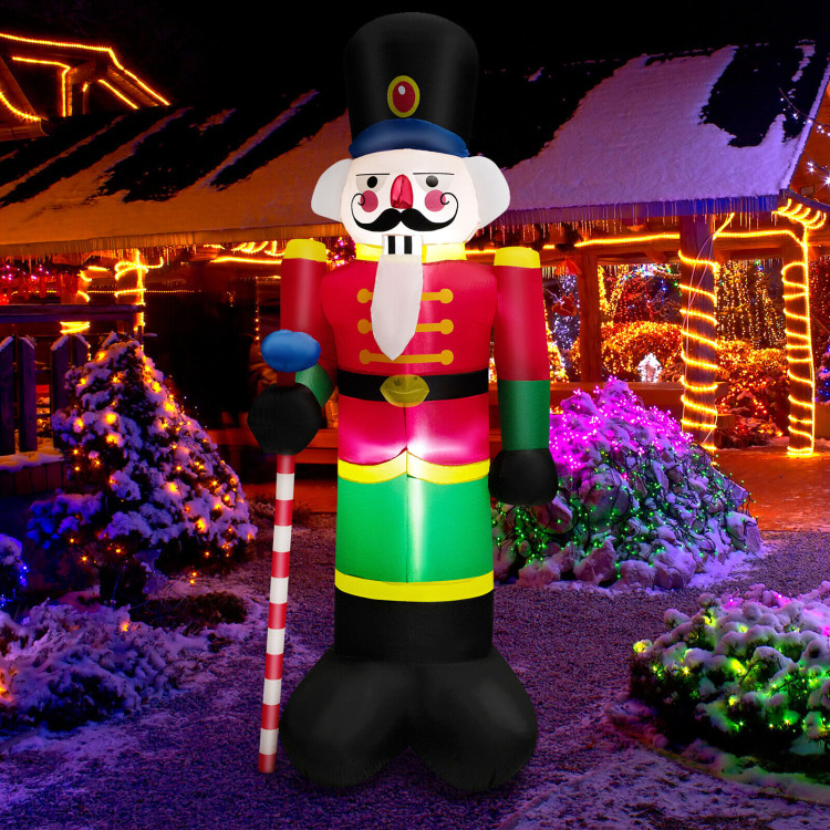 8 Feet Inflatable Nutcracker Soldier with 2 Built-in LED LightsCostway Gallery View 6 of 10