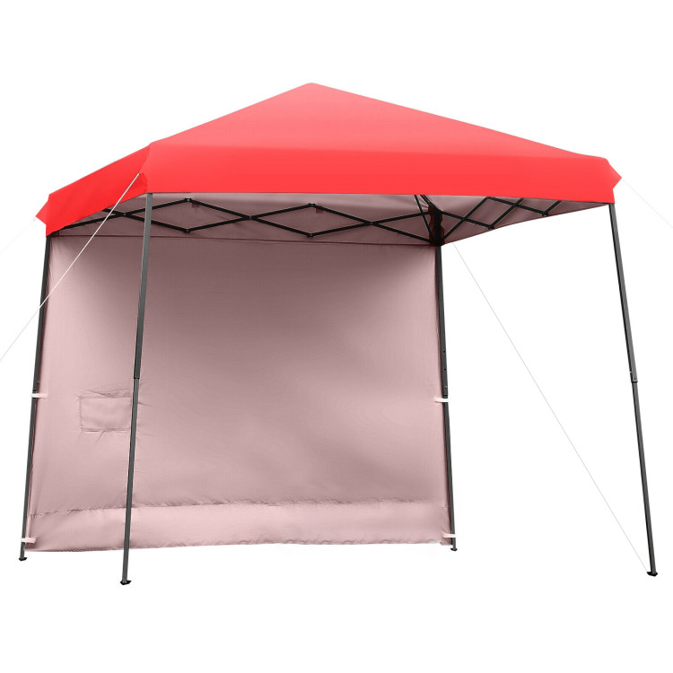 10 x 10 Feet Pop Up Tent Slant Leg Canopy with Detachable Side Wall-RedCostway Gallery View 1 of 13