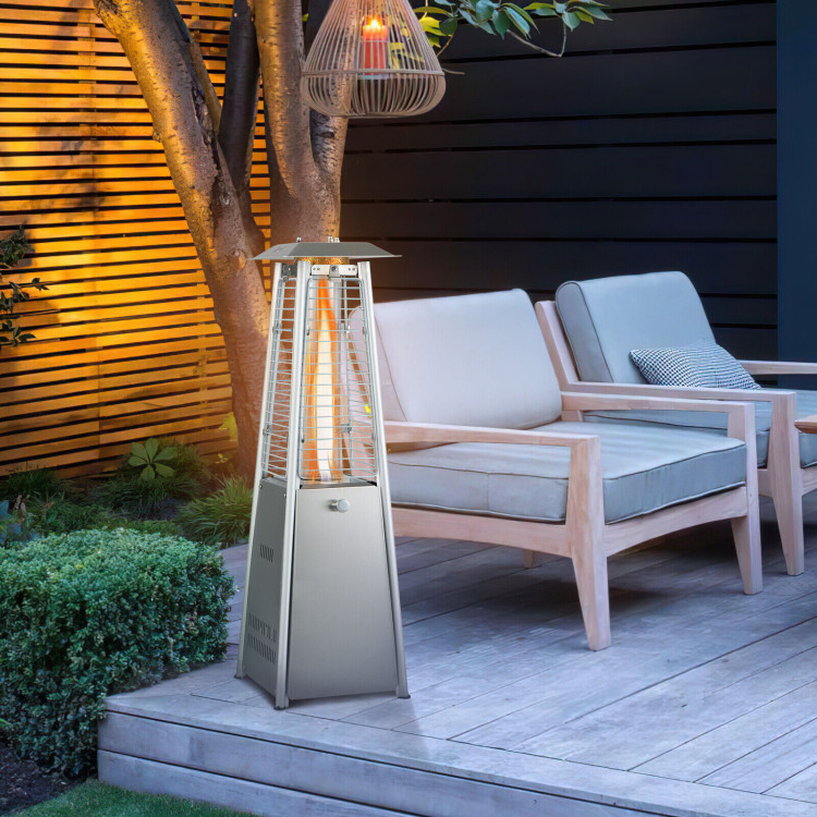9500 BTU Portable Stainless Steel Tabletop Patio Heater with Glass TubeCostway Gallery View 6 of 9