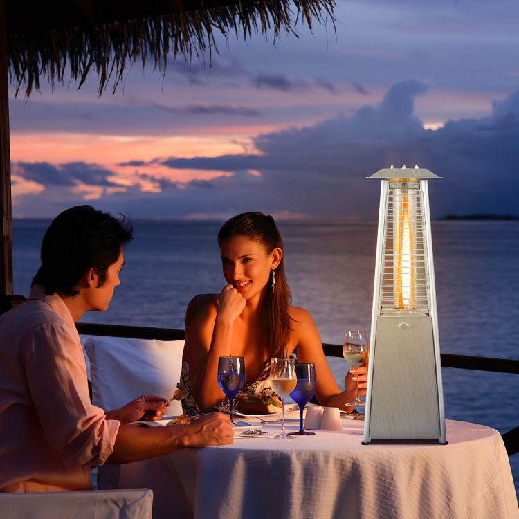 9500 BTU Portable Stainless Steel Tabletop Patio Heater with Glass TubeCostway Gallery View 2 of 9