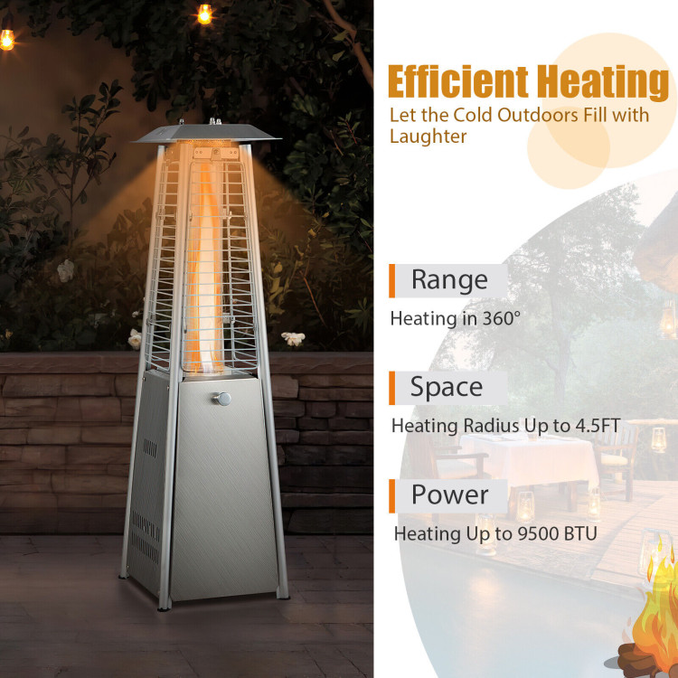 9500 BTU Portable Stainless Steel Tabletop Patio Heater with Glass TubeCostway Gallery View 5 of 9