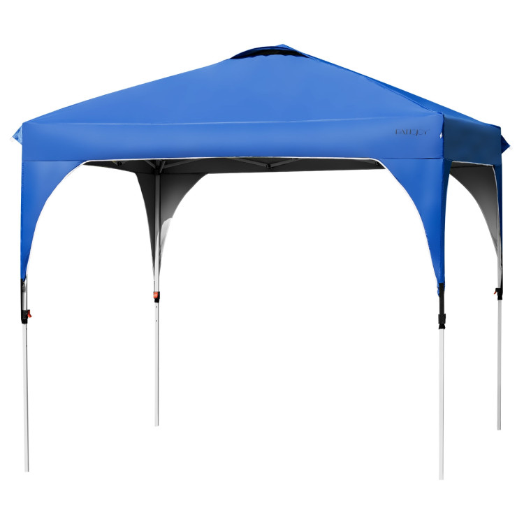 10 x 10 Feet Outdoor Pop-up Camping Canopy Tent with Roller Bag-BlueCostway Gallery View 8 of 12