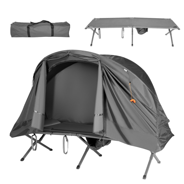 Cot Elevated Compact Tent Set with External Cover-Gray - Gallery View 1 of 9