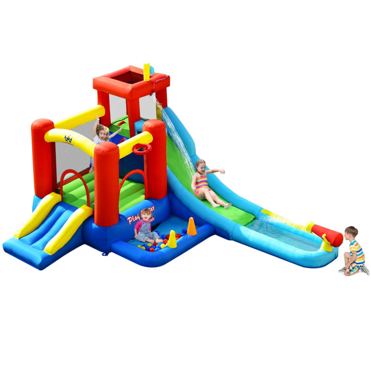 9-in-1 Inflatable Kids Water Slide Bounce House without BlowerCostway Gallery View 3 of 11