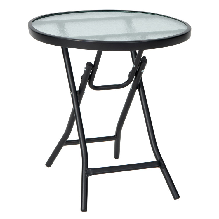 Patio Side Table with Tempered Glass TabletopCostway Gallery View 1 of 10