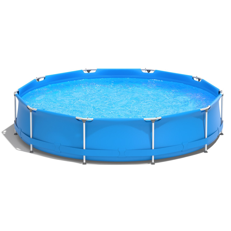 Round Above Ground Swimming Pool With Pool Cover-BlueCostway Gallery View 1 of 9