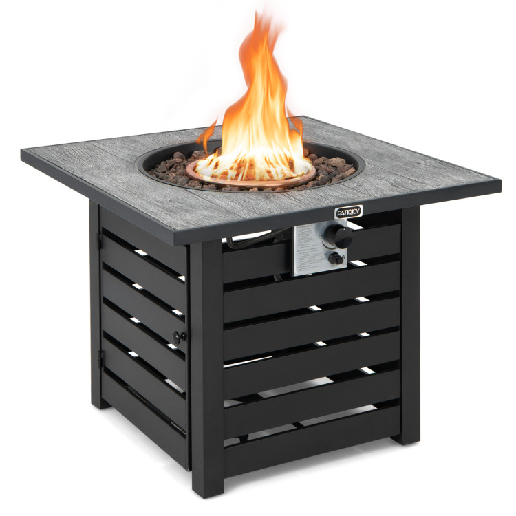 Square Propane Fire Pit Table with Lava Rocks and Rain CoverCostway Gallery View 1 of 10
