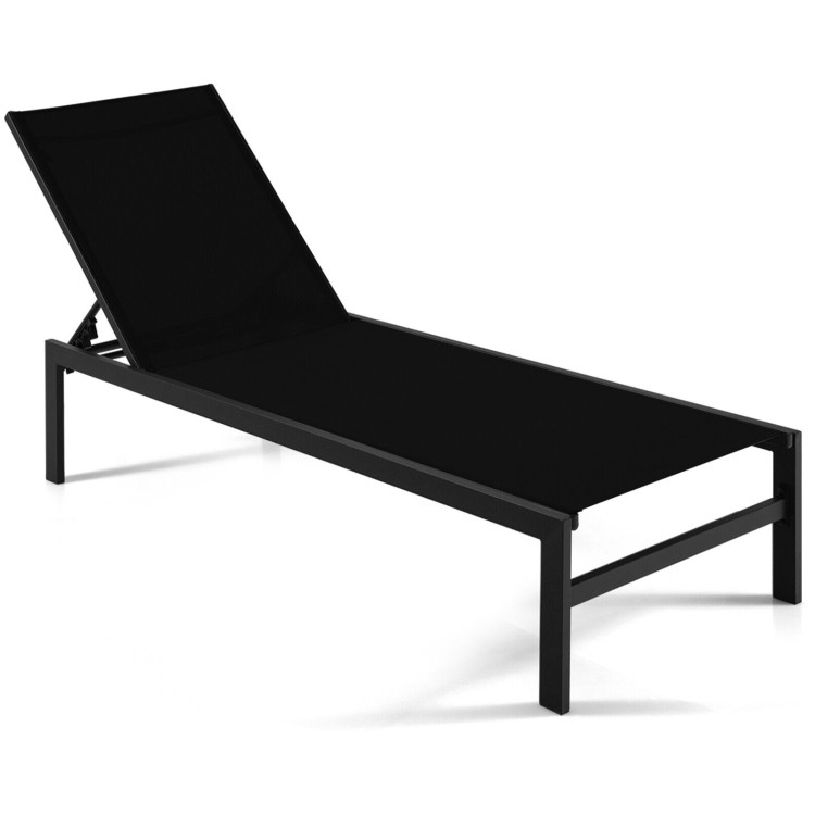 6-Position Chaise Lounge Chairs with Rustproof Aluminium Frame-BlackCostway Gallery View 1 of 9